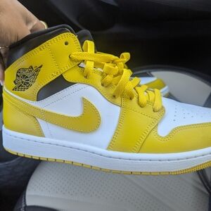 Nike Air Jordan Yellow and White Sneakers